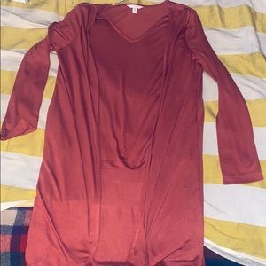 Orange/red shirt sweater one piece combo